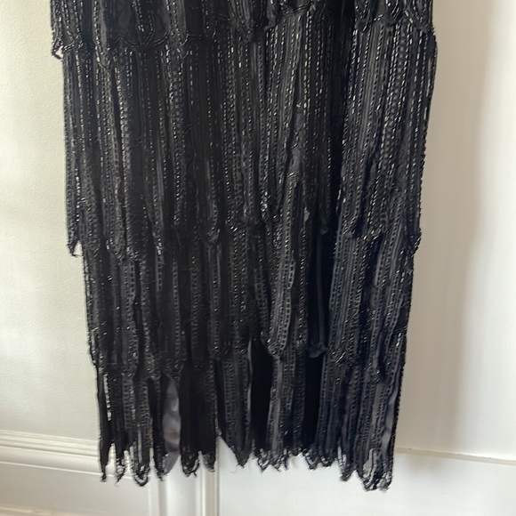 Vintage Gothic Black Beaded Formal Gown from Kleinfeld’s, Size 12 - Picture 5 of 13